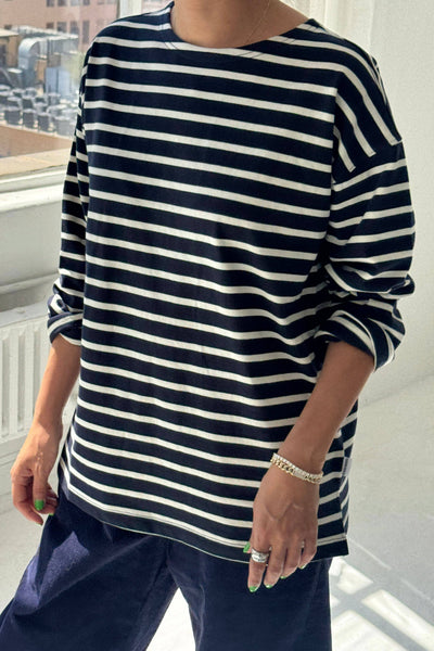 Marseille Top: White Stripe On Navy