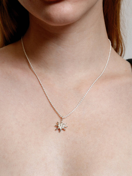 solar necklace - sterling silver