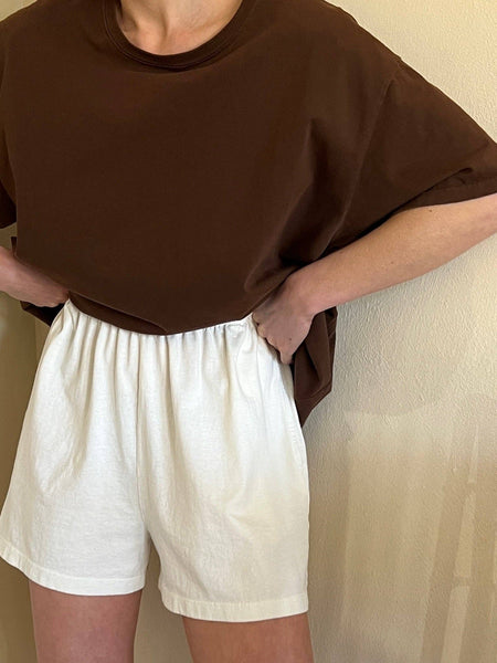 Nina Vintage Cotton Short: Alabaster
