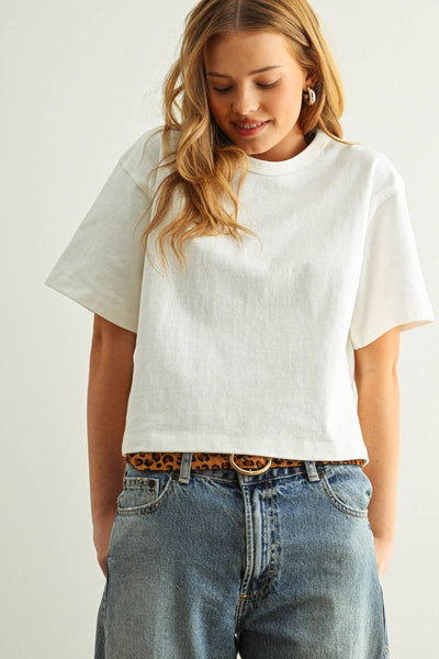 Short Sleeve Top: White