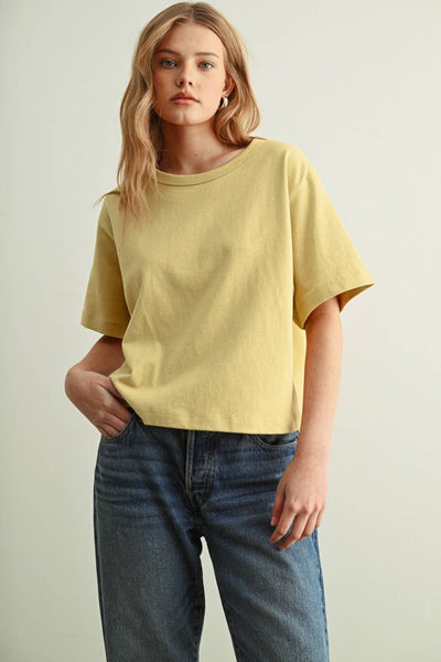 Short Sleeve Top: Lemon