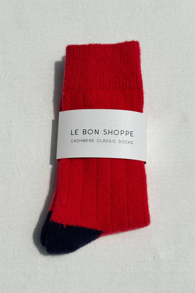Classic Cashmere Socks: Poppy Red