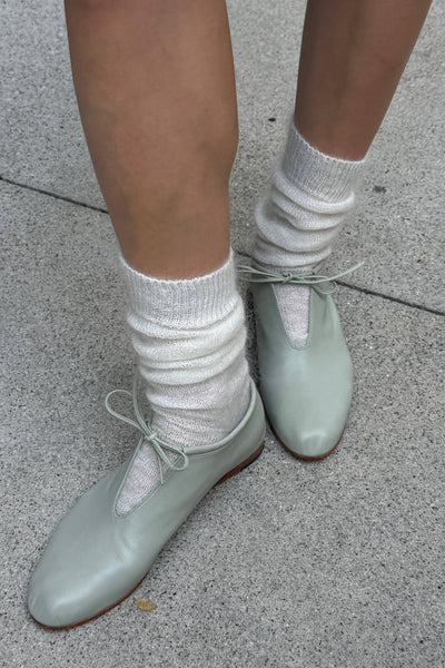 Mohair Veil Socks: Cream