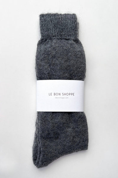 Mohair Veil Socks: Charcoal