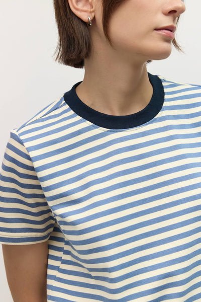 The Cooper Top: Blue/Cream