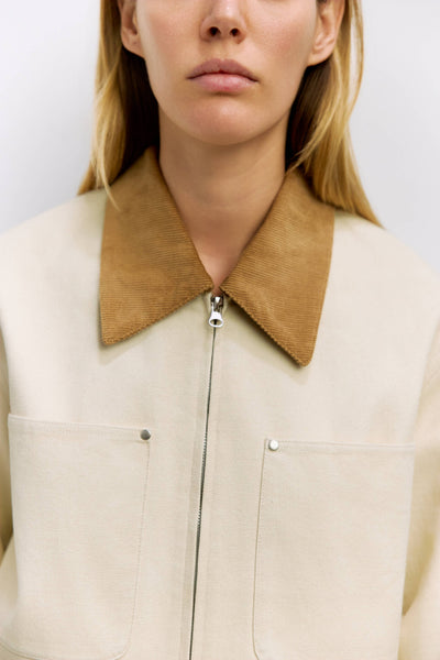 The Laurel Jacket | Duck Twill Utility Jacket: Natural/Tan