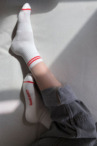 Boyfriend Socks: Clean White