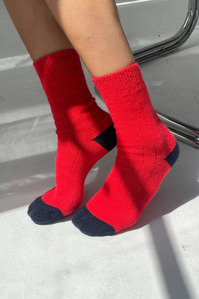 Classic Cashmere Socks: Poppy Red