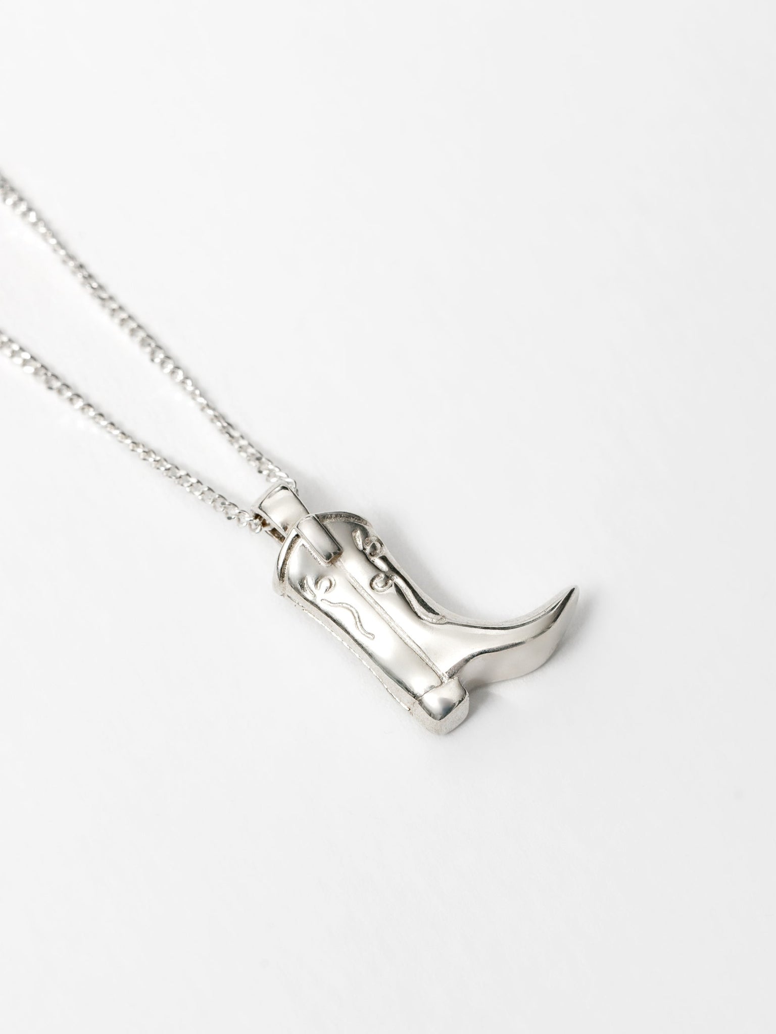 sterling cowboy boot necklace