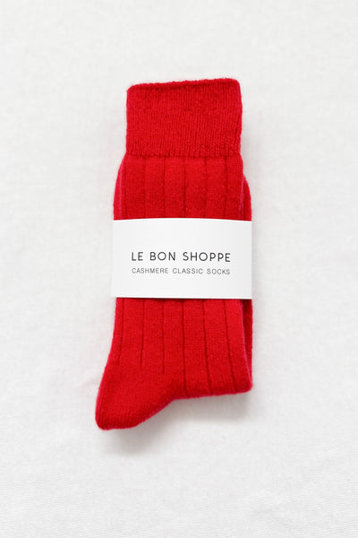 classic cashmere sock - red