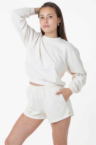 Heavy Jersey Garment Dye Short Shorts - Cream