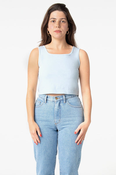Garment Dye Crop Tank - Light Blue
