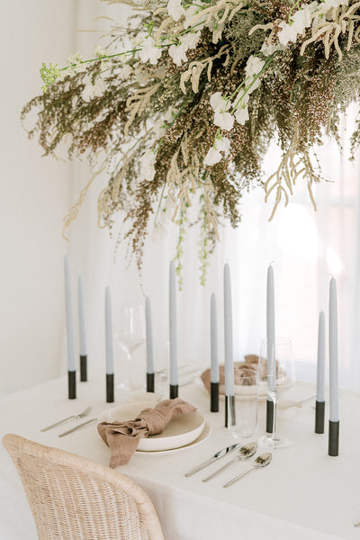 100% Beeswax Dipped Taper Candles - Blue