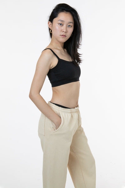 Cropped Spaghetti Tank Top - Black