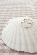 hand hammered silver stacking ring