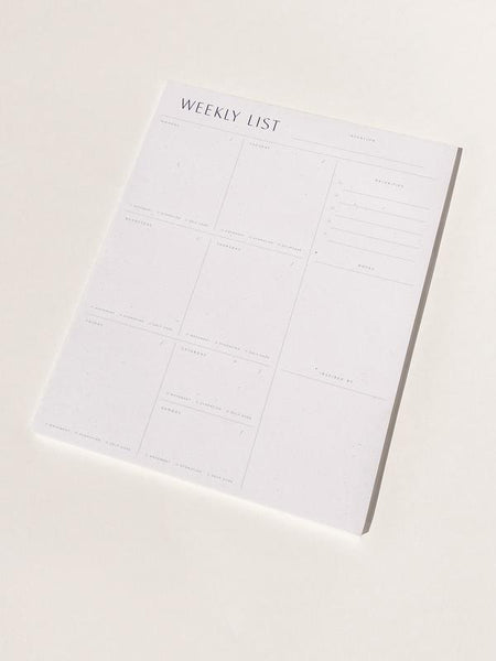 weekly list pad