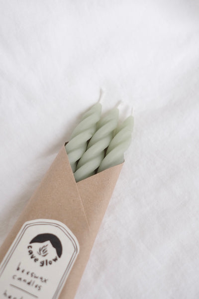 sage beeswax spiral set