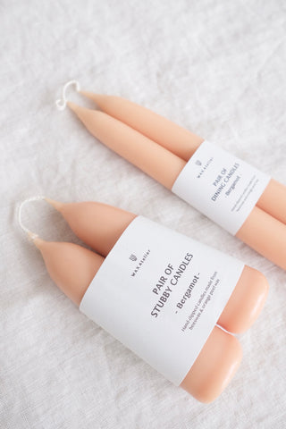 bergamot hand-dipped beeswax candles