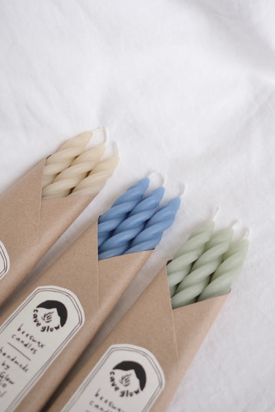 french blue beeswax spiral set