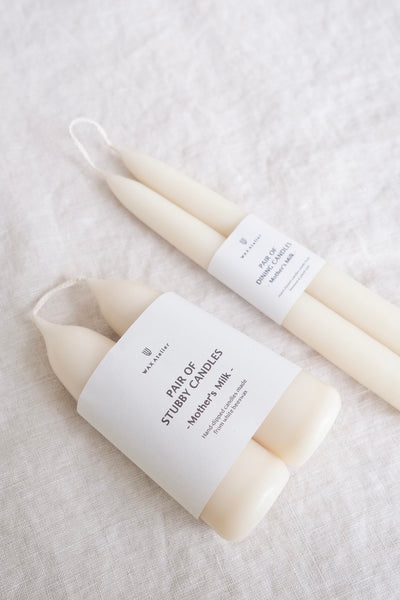 mothers milk hand-dipped beeswax candles